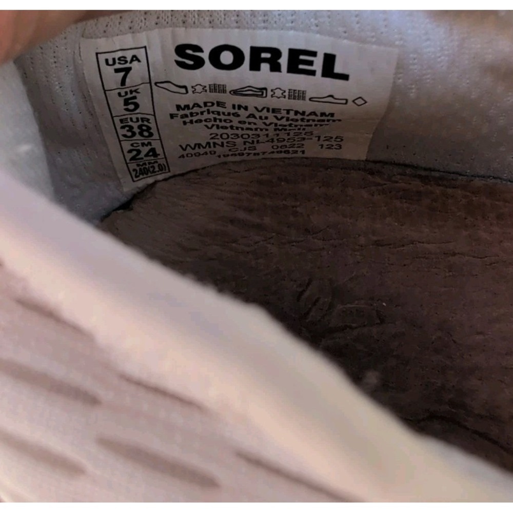 Sorel womens 7 Sea Salt Mesh Kinetic Impact Lace ll Sneaker Shoes Gum Soles EUC - Picture 8 of 8